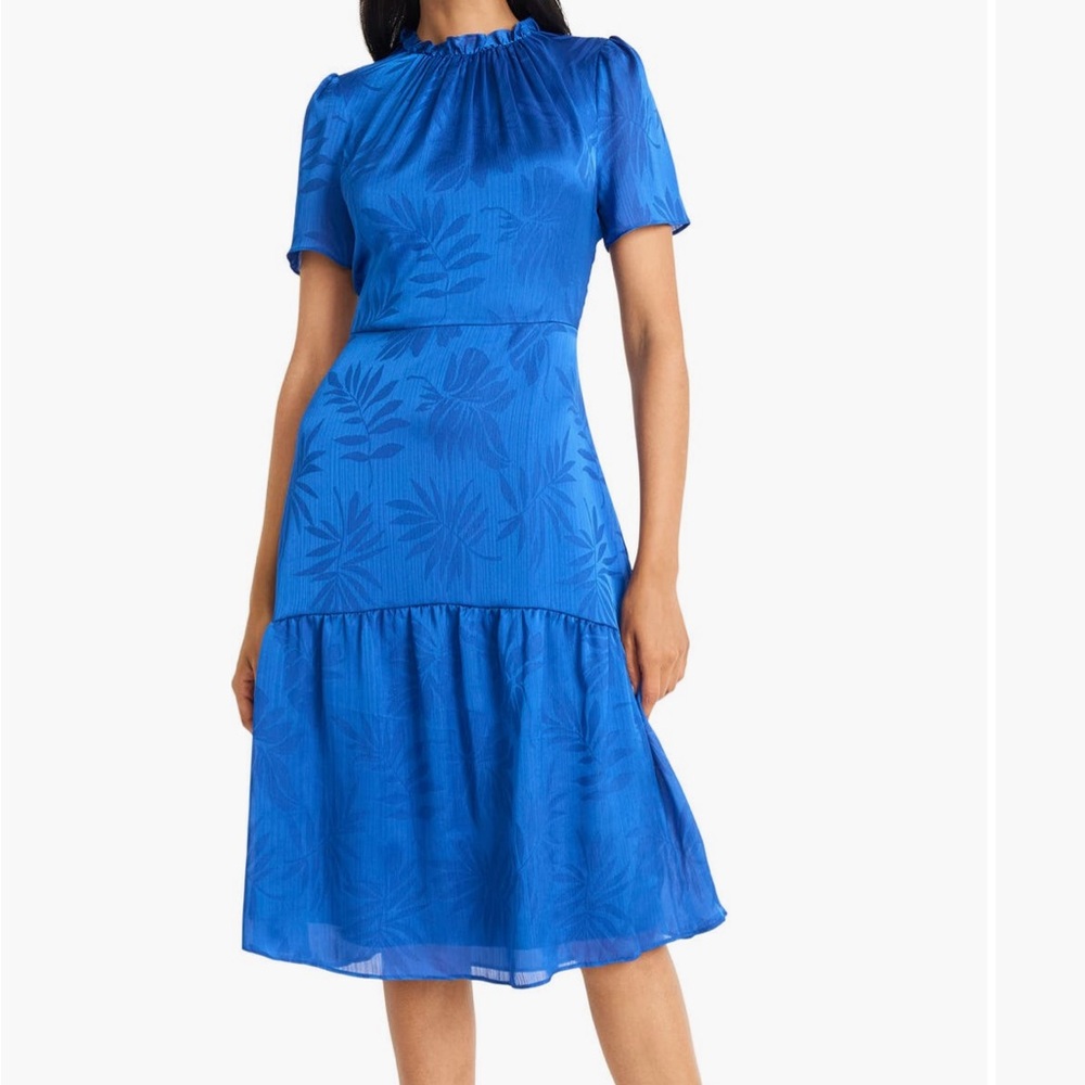 Maggy London Vibrant Blue Midi Dress. New without tags